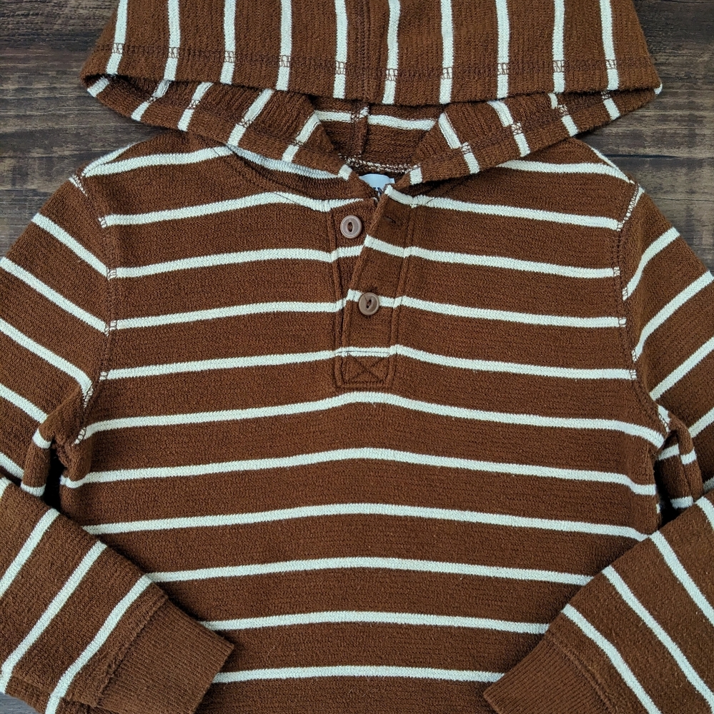 Old Navy Brown Hooded Henley Sweater Top